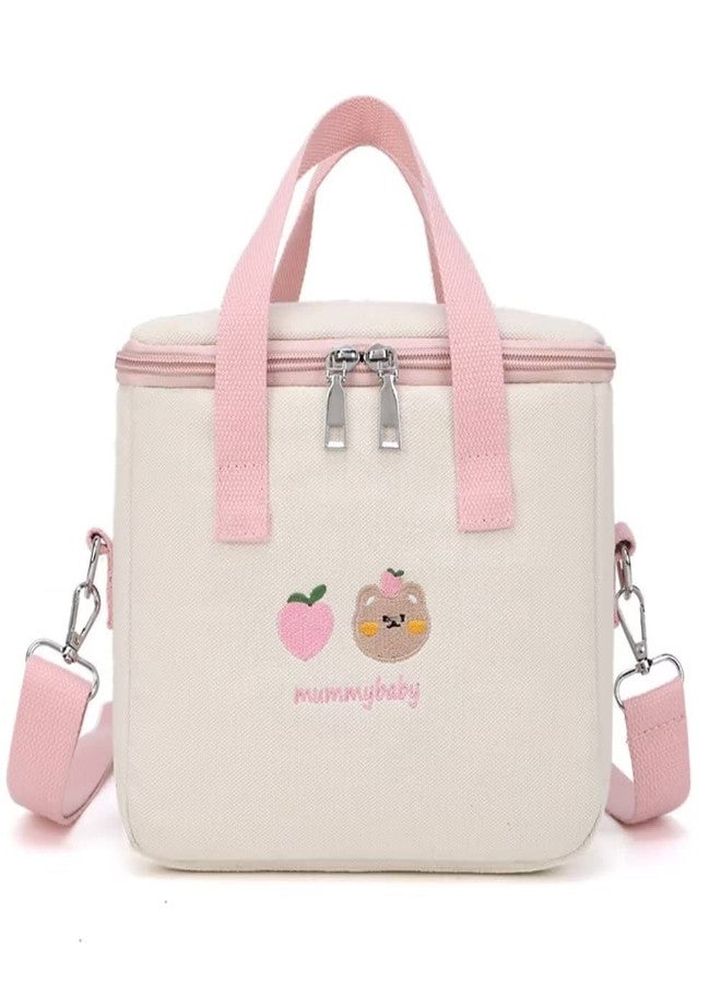 Dreamfocus Cute Insulated Lunch Bag for Girls, Large Capacity, Handle and Strap, Kawaii Lunch Box for Kids Teen Women Work School Gifts - Image 1